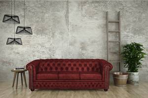 Sofa Kamaru (3-Sitzer) Kunstleder Bordeaux