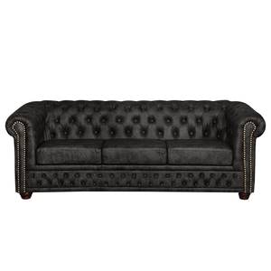 Sofa Kamaru (3-Sitzer) Kunstleder Schwarz