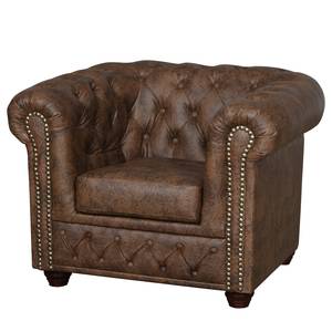 Fauteuil Kamaru Imitation cuir Marron chocolat