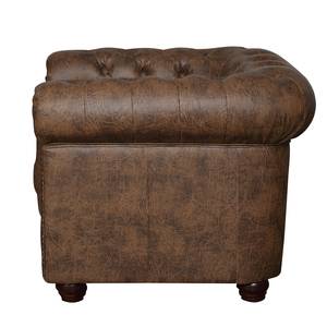 Fauteuil Kamaru Imitation cuir Marron chocolat