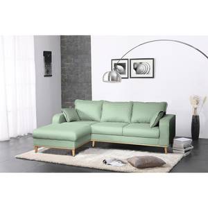 Ecksofa Greeneville Strukturstoff Mint - Longchair davorstehend links