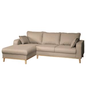 Ecksofa Greeneville Strukturstoff Cappuccino - Longchair davorstehend links