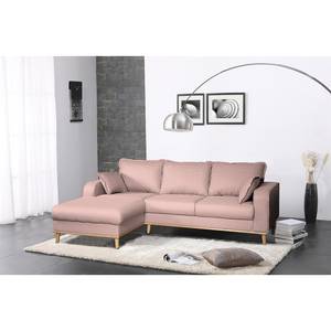 Hoekbank Greeneville structuurstof Mauve - Longchair vooraanzicht links