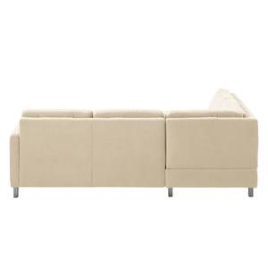 Ecksofa Tanete Webstoff Webstoff - Creme - Ottomane davorstehend links - Ohne Schlaffunktion