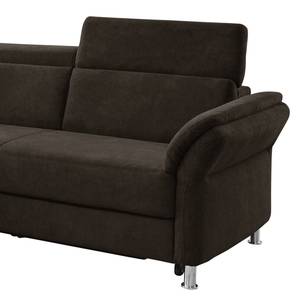 Ecksofa Calang Webstoff Espresso - Ottomane davorstehend links - Schlaffunktion - Bettkasten