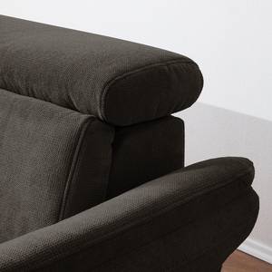 Ecksofa Calang Webstoff Espresso - Ottomane davorstehend links - Schlaffunktion - Bettkasten