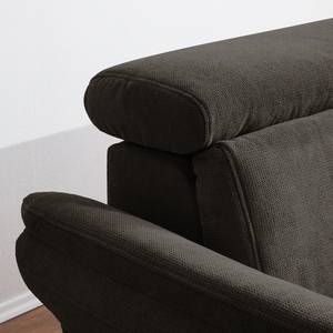 Ecksofa Calang Webstoff Espresso - Ottomane davorstehend rechts - Schlaffunktion - Bettkasten