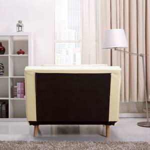 Fauteuil convertible Rovigo Cuir synthétique creme - Crème