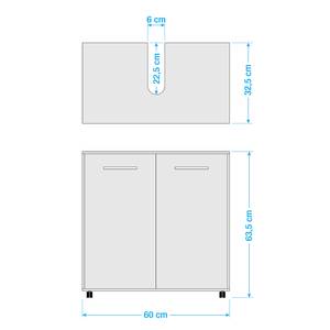 Armadietto per lavabo Welnezz A 2 ante in bianco perla