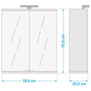 Spiegelkast Welnezz met LED-verlichting - parelwit