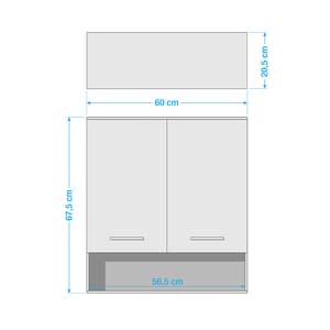 Armoire suspendue Lugano Blanc nacré - 2 portes - Largeur : 60 cm