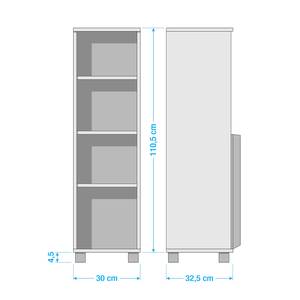 Armoire midi Lugano Blanc nacré - 1 porte