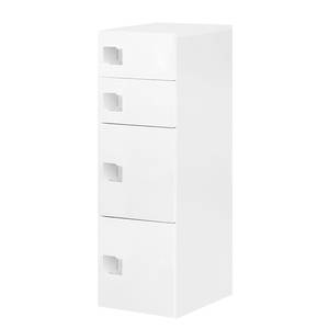 Armoire basse Genf Blanc brillant / Blanc - 2 portes, 2 tiroirs