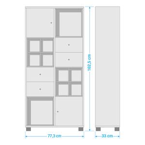 Hochschrank Santo I Weiß / Wildeiche Dekor