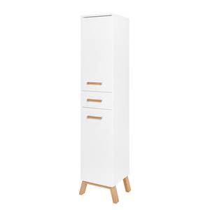 Armoire colonne Venlo Blanc brillant / Chêne