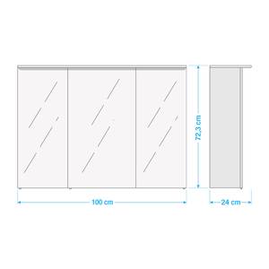 Armoire avec miroir Genf I Blanc brillant - Largeur : 100 cm