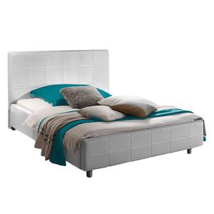 Gestoffeerd bed Smart wit kunstleer - 120 x 200cm