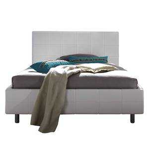 Gestoffeerd bed Smart wit kunstleer - 120 x 200cm