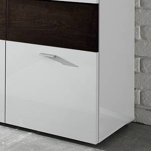 Sideboard Line LC Hochglanz Weiß / Eiche Wenge Dekor