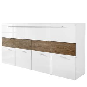 Sideboard Line LC Hochglanz Weiß / Eiche Dekor