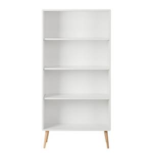 Bibliothèque Janos III Chêne partiellement massif - Blanc / Chêne - Largeur : 81 cm