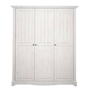 Armoire à vêtements Karlotta (3 portes) Pin / Blanc lavé - Blanc délavé