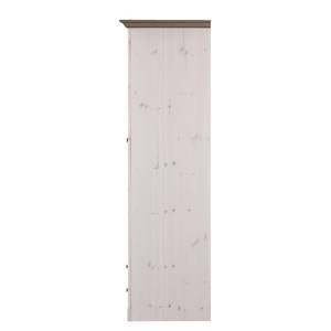 Armoire à vêtements Lyngby I Pin massif - Blanc / Gris minéral - Blanc / Gris minéral