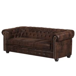 Sofa Torquay (3-Sitzer) Antiklederoptik Dunkelbraun - Dunkelbraun