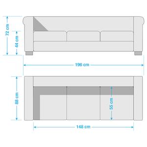 Sofa Torquay (3-Sitzer) Antiklederoptik Dunkelbraun - Dunkelbraun