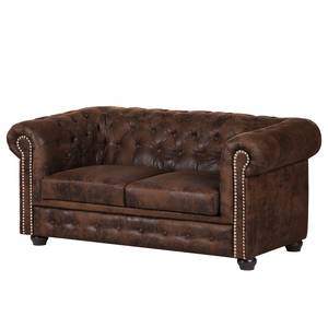 Sofa Torquay (2-Sitzer) Antiklederoptik Dunkelbraun - Dunkelbraun