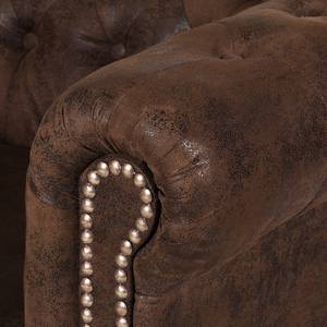 Divano Torquay (3 posti) similpelle anticata marrone scuro - Marrone scuro