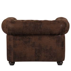 Fauteuil Torquay donkerbruine antiek leren look - Donkerbruin