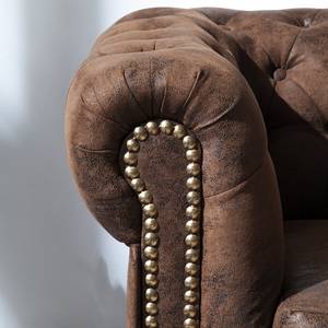 Gestoffeerde meubelset Tullow donkerbruine antiek leren look - Bruin