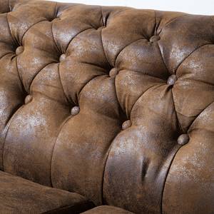 Set di divani Torquay (3, 2 e 1 posti) Similpelle anticata marrone scuro - Marrone caffè