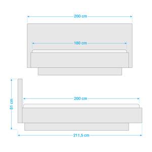 Bett Float Weiß - Weiß - 180 x 200cm