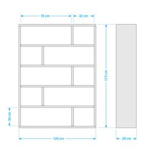 Open kast Dublin wit - Wit - Hoogte: 173 cm