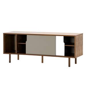 Sideboard Noa I Walnuss - Weiß / Steingrau - Walnuss