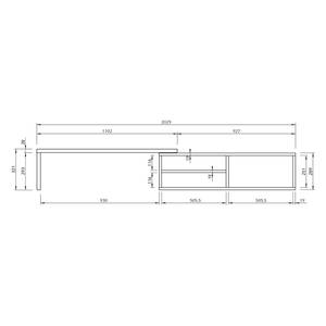 TV-Lowboard Echo Grau / Walnuss