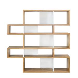 Étagère London II Placage en bois de noyer véritable / Blanc mat - Noix / Blanc