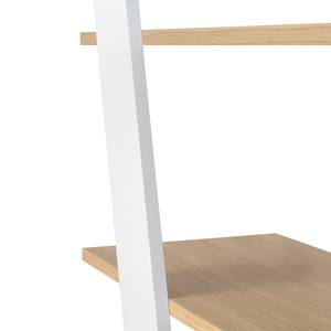 Étagère Wind I Blanc mat / Contreplaqué de bois de chêne véritable - Blanc / Chêne