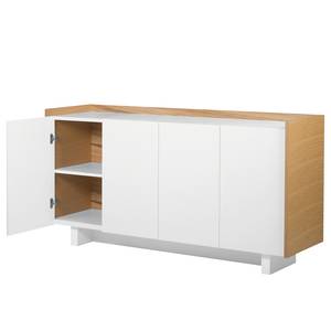 Buffet Skin Blanc mat / Contreplaqué de bois de chêne véritable