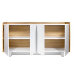 Buffet Skin Blanc mat / Contreplaqué de bois de chêne véritable