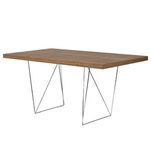 Table Hueva Contreplaqué de bois de noyer véritable - Noyer / Chrome - Largeur : 180 cm