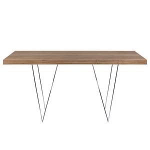 Table Hueva Contreplaqué de bois de noyer véritable - Noyer / Chrome - Largeur : 180 cm