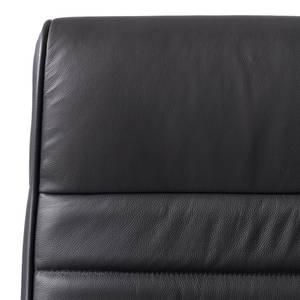 Fauteuil de direction TD Luxe Revêtement en cuir véritable - Noir