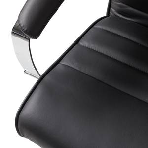 Fauteuil de direction TD Luxe Revêtement en cuir véritable - Noir