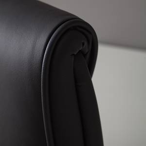 Fauteuil de direction TD Luxe Revêtement en cuir véritable - Noir