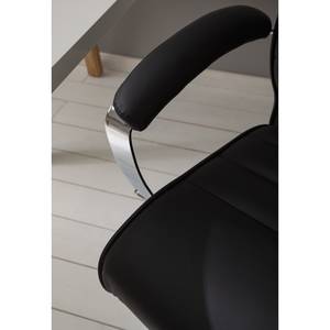 Fauteuil de direction TD Luxe Revêtement en cuir véritable - Noir