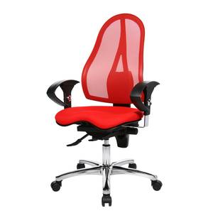 Bürodrehstuhl Sitness 15 Kunstfaser / Metall - Rot / Chrom