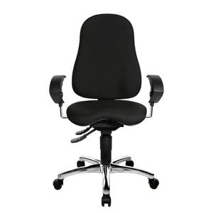 Bürodrehstuhl Sitness 10 Kunstfaser / Metall - Schwarz / Chrom